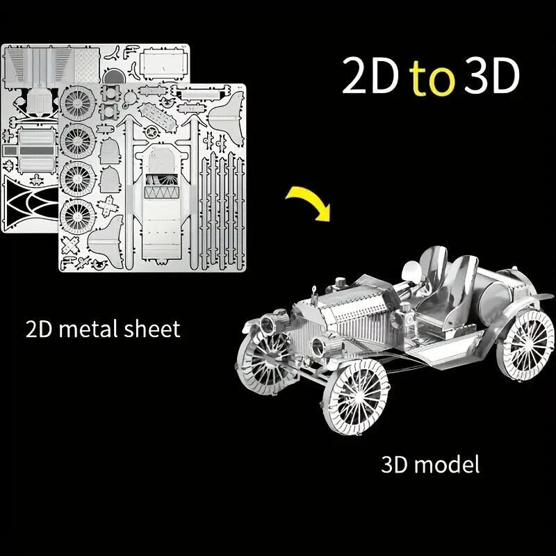 VINTAGE Classic Car 3D Metal Puzzle Model Building Kits DIY Assemble JigsaW