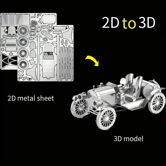 VINTAGE Classic Car 3D Metal Puzzle Model Building Kits DIY Assemble JigsaW