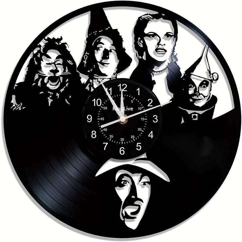 The Wizard of Oz Vinyl Wall Clock Gift Dorothy Witch Magic Yellow Brick Road