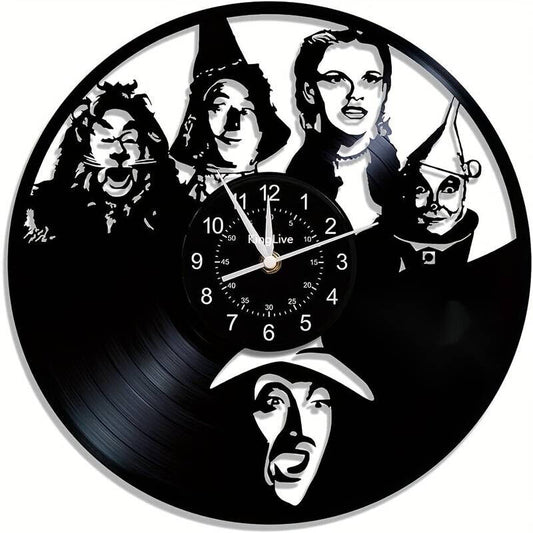 The Wizard of Oz Vinyl Wall Clock Gift Dorothy Witch Magic Yellow Brick Road