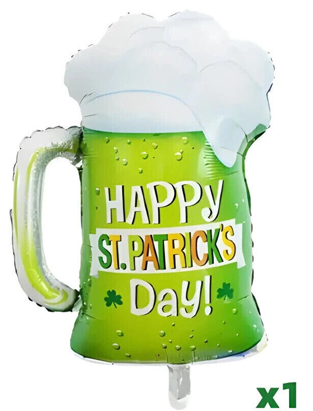 ST. PATRICKS DAY DECORATIONS Foil latex Balloons Irish Clover Confetti Balloons