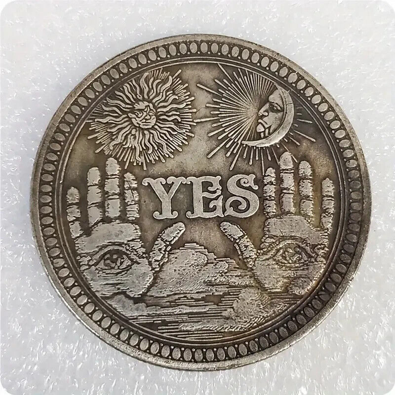 Yes or No Lucky Coin novelty gift Gothic skeleton bat Decision prediction xmas
