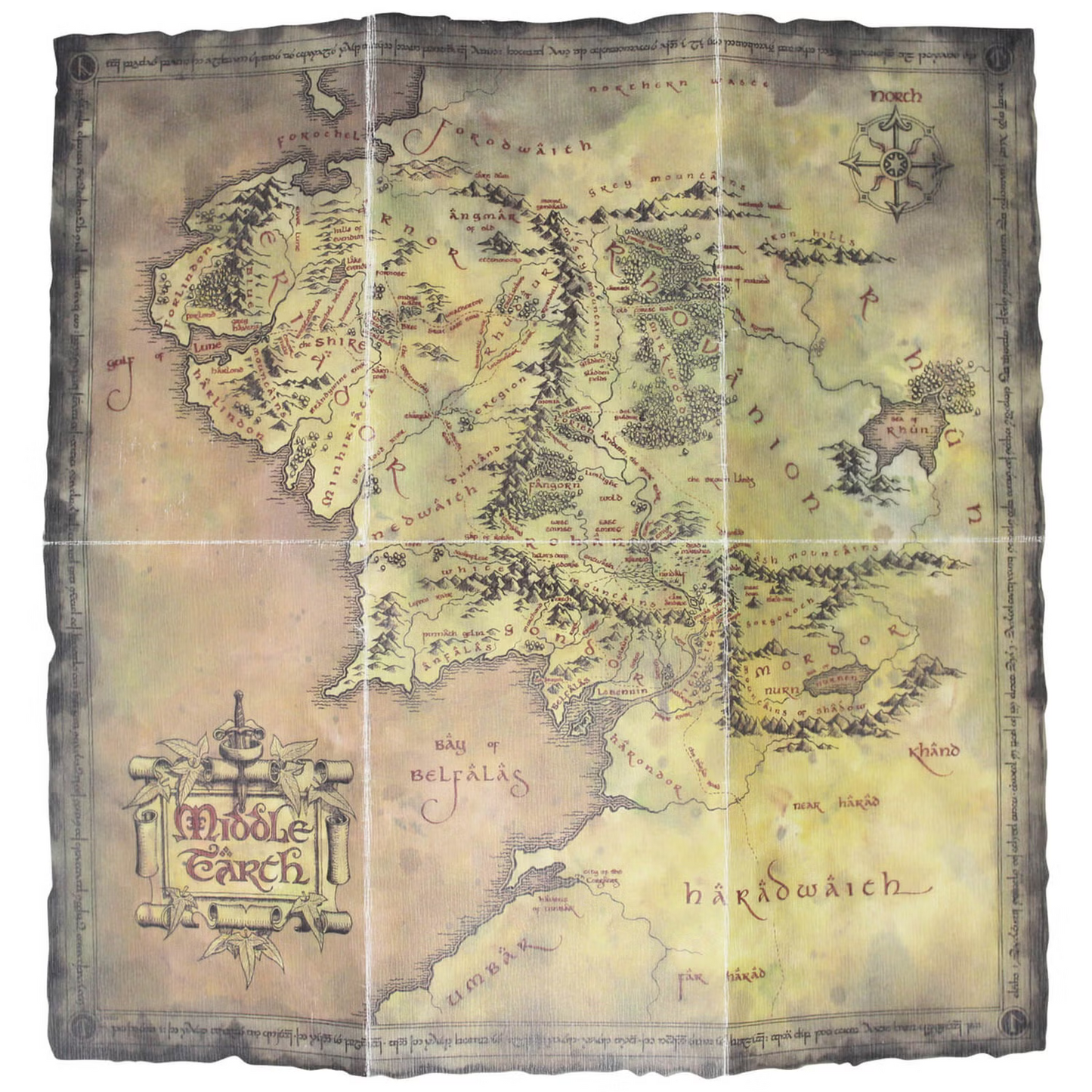 LIMITED EDITION Lord of the Rings 24k Gold Plated ELVEN Medallion LOTR MAP