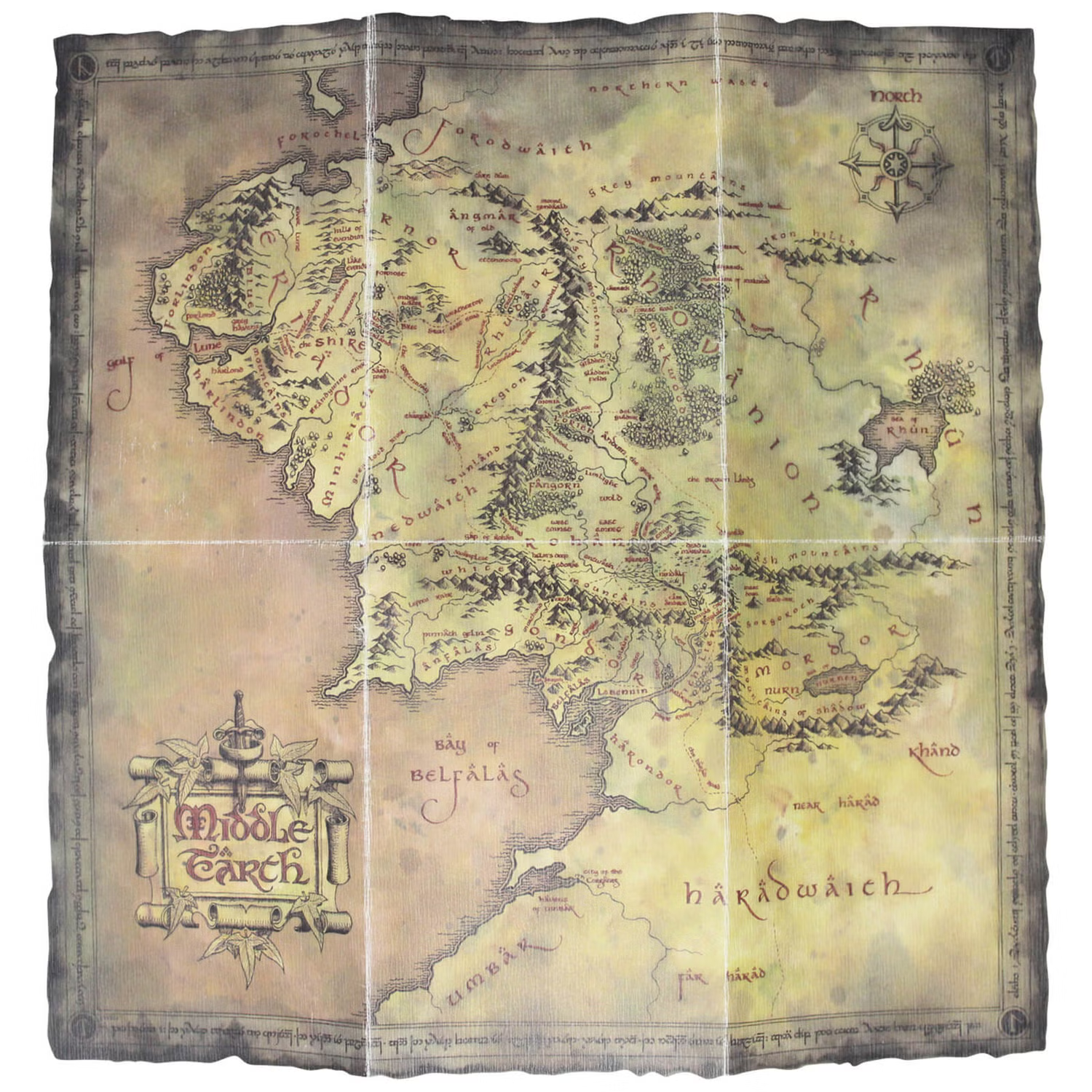 LIMITED EDITION Lord of the Rings 24k Gold Plated ELVEN Medallion LOTR MAP