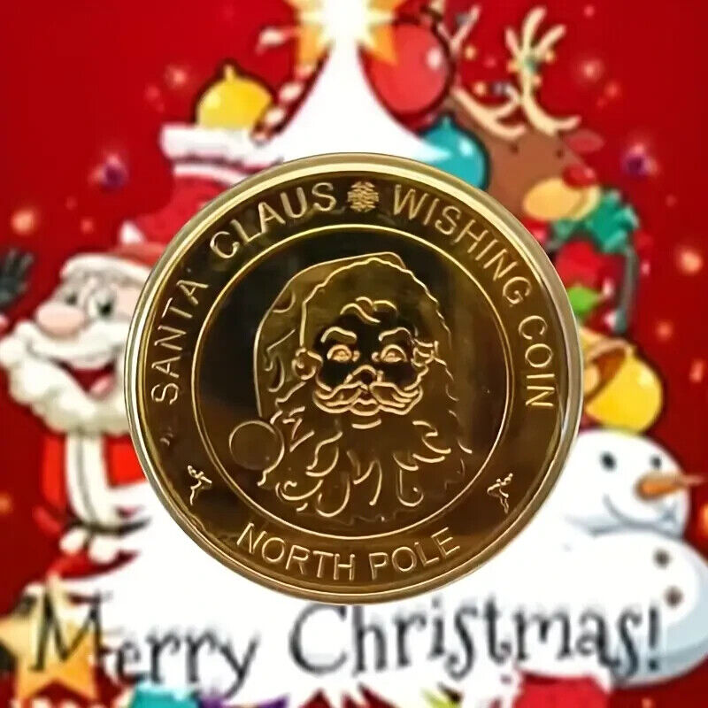 SANTA CLAUS WISHING COIN SILVER GOLD Coins BELIEVE IN THE MAGIC OF CHRISTMAS