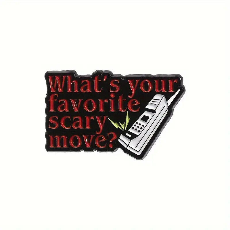 HORROR MOVIE PIN BADGE FILM HALLOWEEN SCARY SCREAM BROOCH ADMIT ONE TICKET