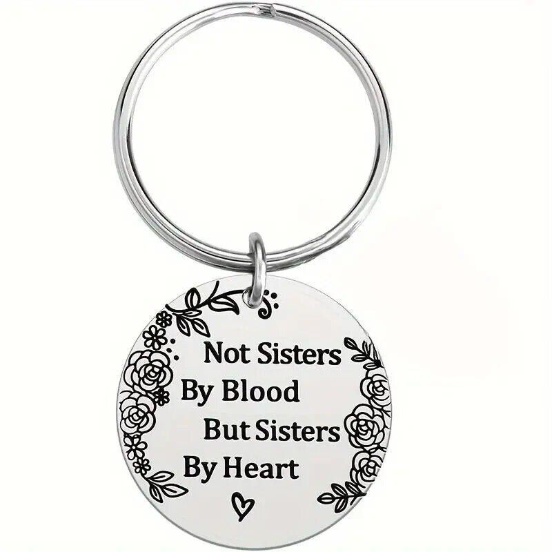 Not Sisters by Blood but Sisters by Heart Keyring Sister Key Ring Friendship BFF