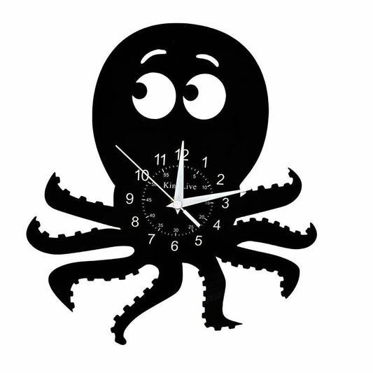 OCTOPUS SEA Animals Vinyl Wall Clock Home Decor FUNNY Birthday Holiday SQUID