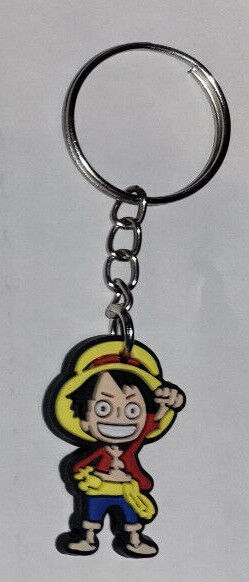 LUFFY KEYRING KEYCHAIN ONE PIECE ANIME KEY RING NETFLIX COLLECTABLE RUBBER