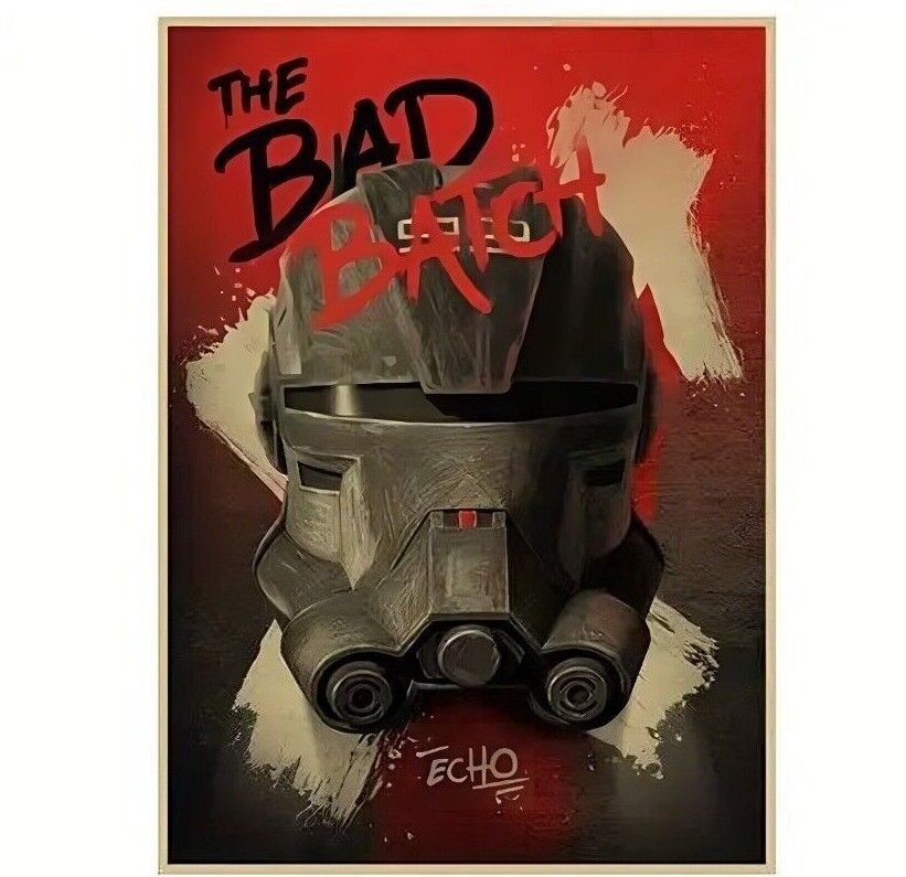 The Bad Batch Wrecker Helmet TROOPER Poster Star Wars Clone Wars BLACK WHITE RED