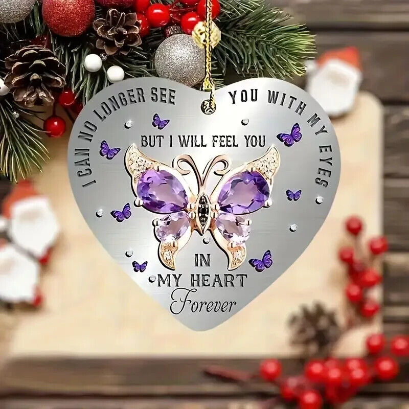 BUTTERFLY Acrylic Pendant HANGING Ornament CHRISTMAS GIFT IN MY HEART FOREVER