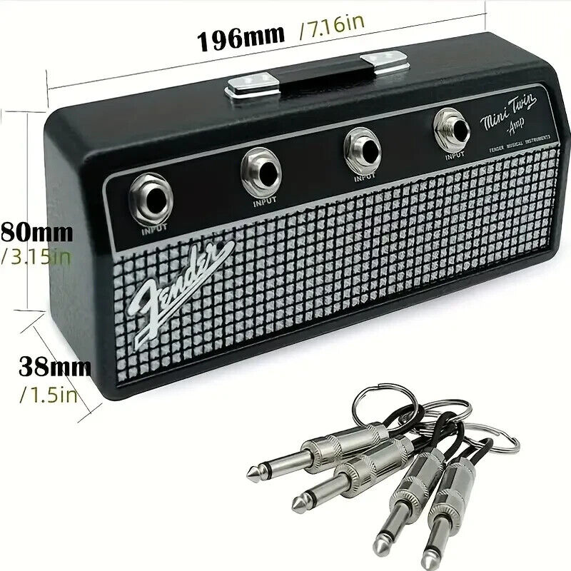 FENDER Jack Amp Speaker Key Ring Holder Man Cave Tidy Music GUITAR CHAIN