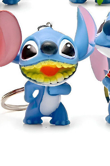 Lilo & Stitch 3D FIGURE Keyring Disney Stitch Keychain ANGEL Family Key ring