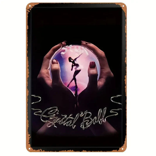 STYX BAND CRYSTAL BALL Tin Sign WALL MAN CAVE PUB BALLET ROCK BAND PURPLE