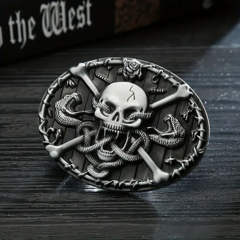 Cross Skull Belt Buckle Snake Skeleton Gothic COWBOY PUNK ROCK HORROR HALLOWEEN