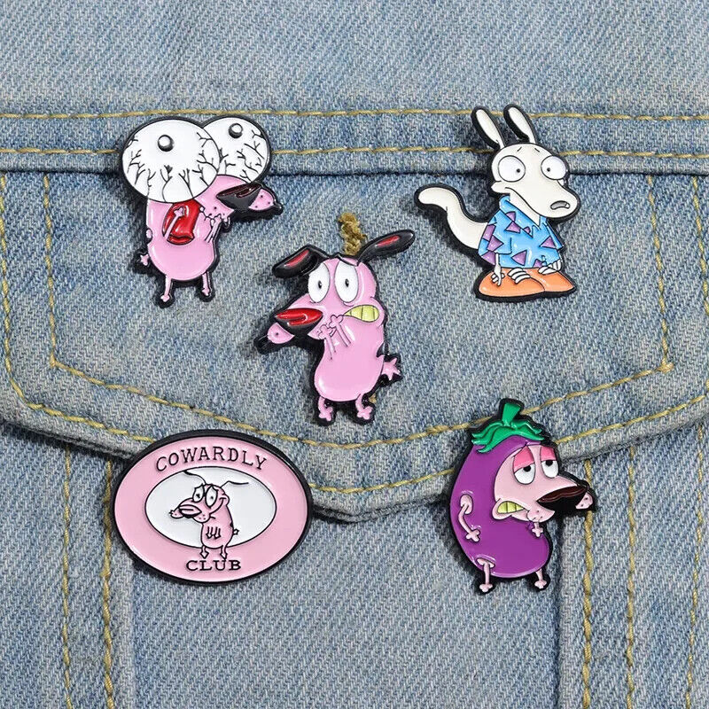 Rocko’s Modern Life Metal Enamel Pin Badge Retro Kids TV Cow