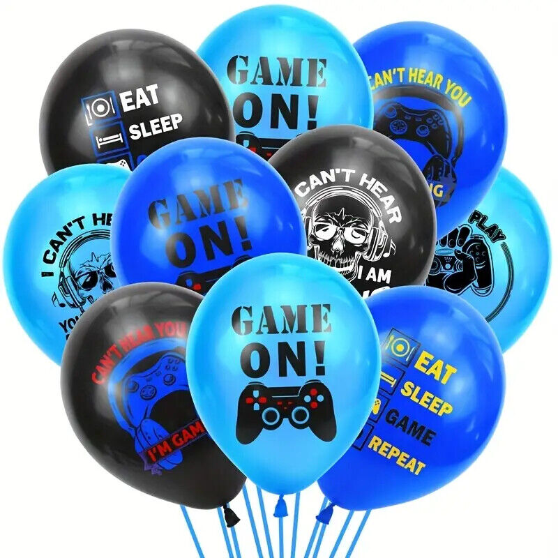Gaming Birthday Party Decorations Balloons Fun Blue Game Gamepad