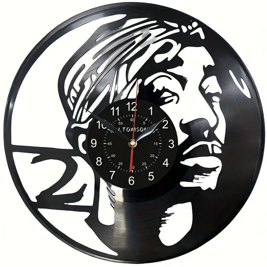 Tupac 2 Pac Vinyl Wall Clock Gift Birthday Holiday 2PAC Room Decor Design