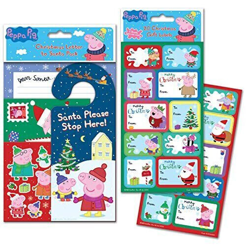 Peppa Pig Christmas Letter to Santa and Gift Labels Xmas George Hanger