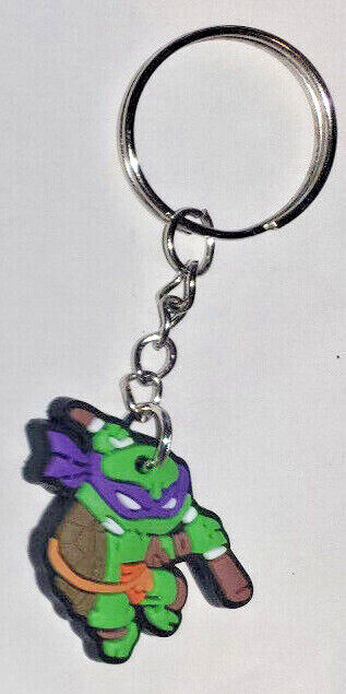 Teenage Mutant Ninja Turtles TMNT Keyring Keychain Rubber Donatello Michelangelo