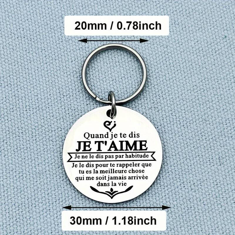 Engraved French Keychain DonT Forget I Love You to My Son VALENTINES JE T'AIME