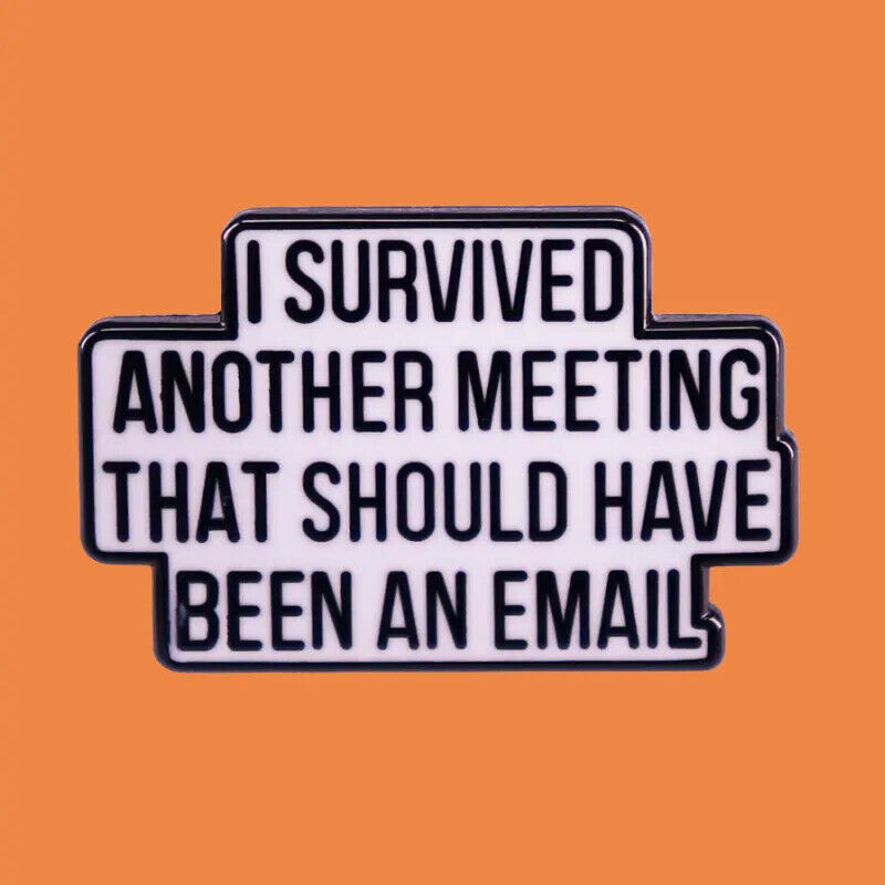 I SURVIVED ANOTHER MEETING THAT SHOULD HAVE BEEN EMAIL Metal Enamel Pin Badge