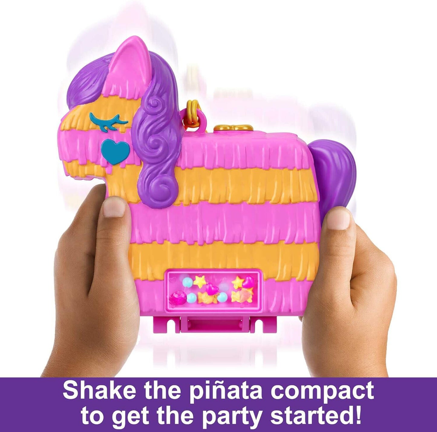 Polly Pocket Mini Toys, Piñata Party Compact Playset with 2 Micro Dolls and 14 A
