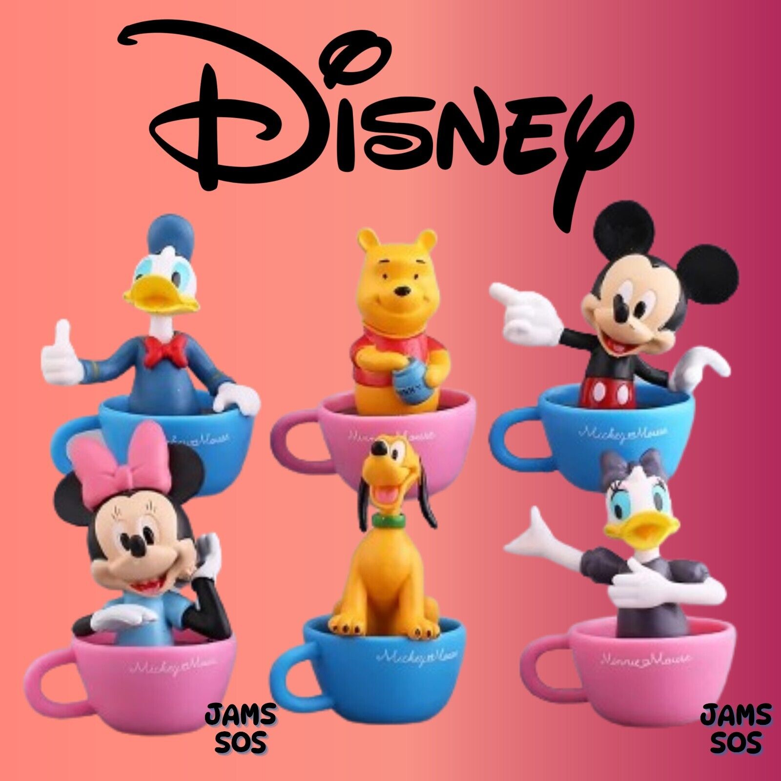 Mickey Mouse Minnie Donald Pooh Cup Club Action Figure Kids Toy Gift Cake Unisex