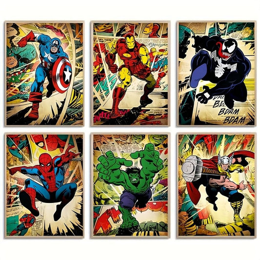 Marvel Avengers DC Movie Retro venom hulk Wall Art Poster Print Picture comic