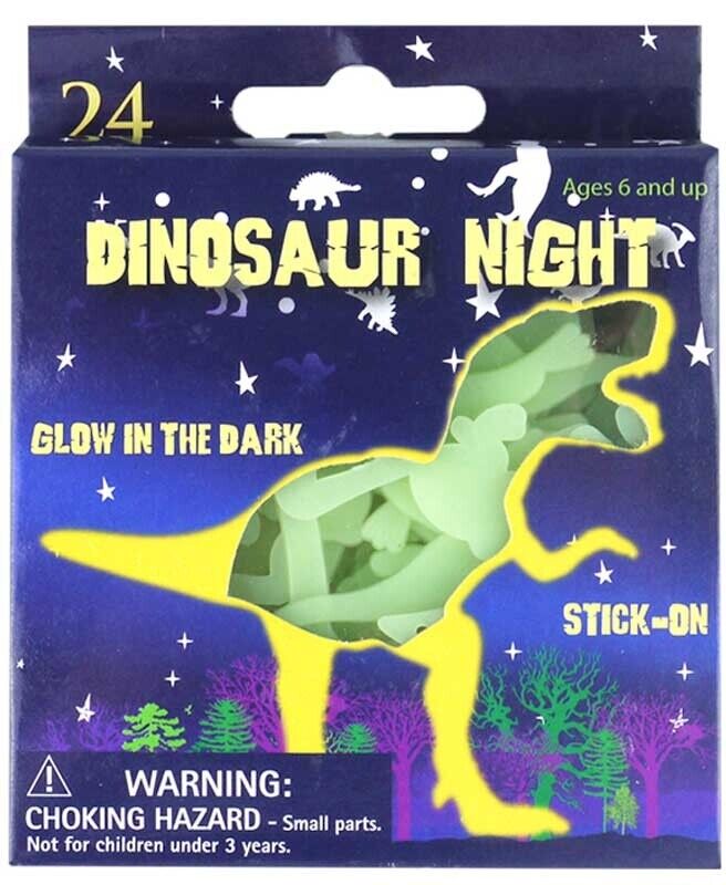 24 Unicorn DINOSAUR Glow in the Dark Stick On Plastic Stickers Pink GREEN CHOOSE