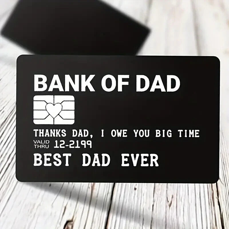Bank of Dad Wallet Insert Card Gift Idea Card With Message i owe you