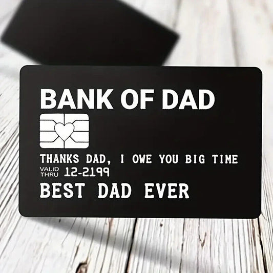 Bank of Dad Wallet Insert Card Gift Idea Card With Message i owe you