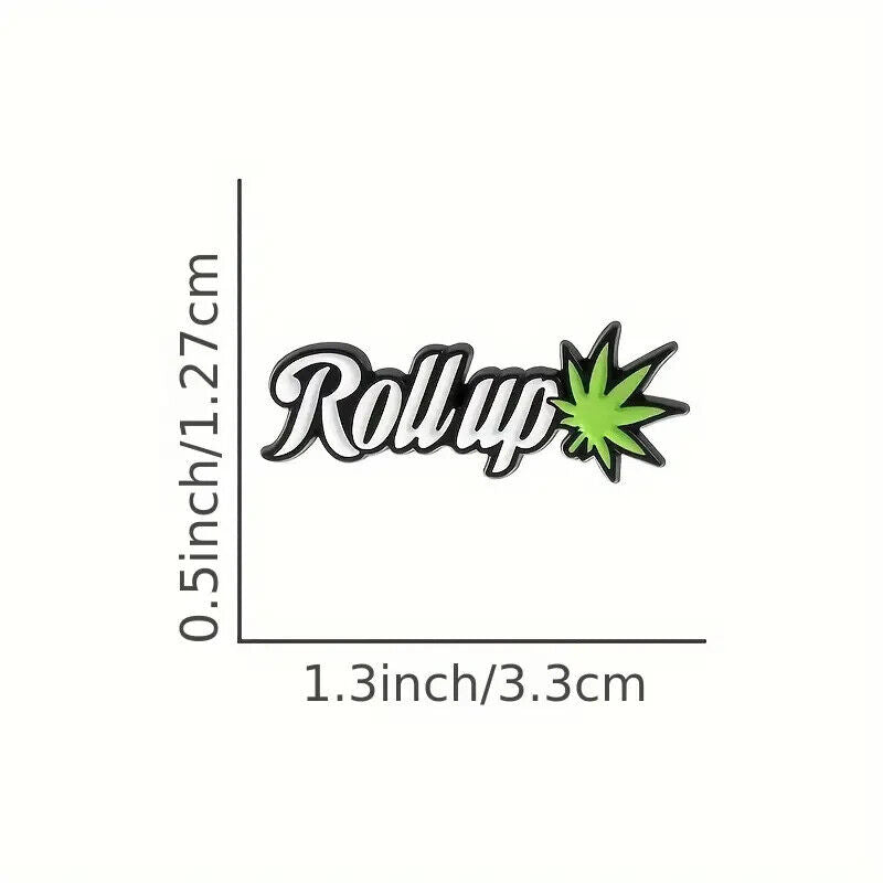 Roll Up Spliff Pin Badge Cannabis Weed Hemp Marijuana Leaf Brooch Hash THC