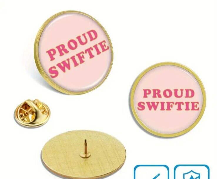 Taylor Swift Enamel Pin Badge Cute Gift Proud Swiftie Pink Music Eras Tour GOLD
