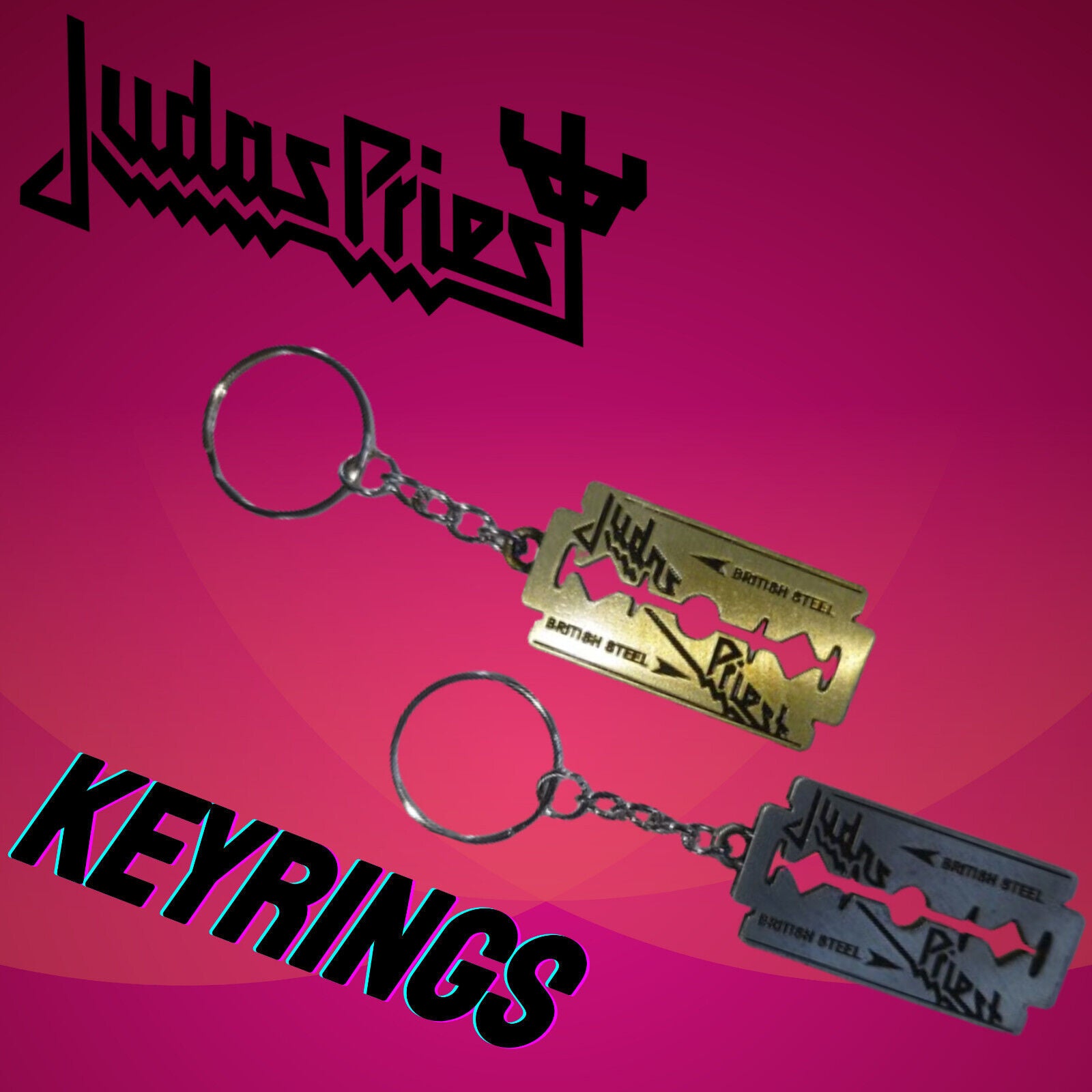 Metal Key Chain Keyring Tin for Judas Priest Chaveros Lovers Razor Blade Gift 