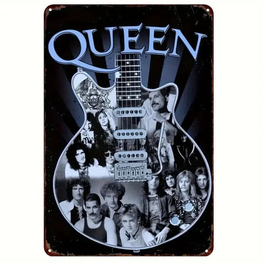 Queen The Band Bohemian Rapsody Metal Tin sign GUITAR FENDER FREDDY MERCURY