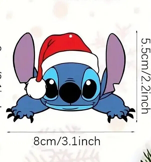 DISNEY LILO & STITCH Tree Pendant Decoration XMAS KIDS ALOHA SANTA HAT