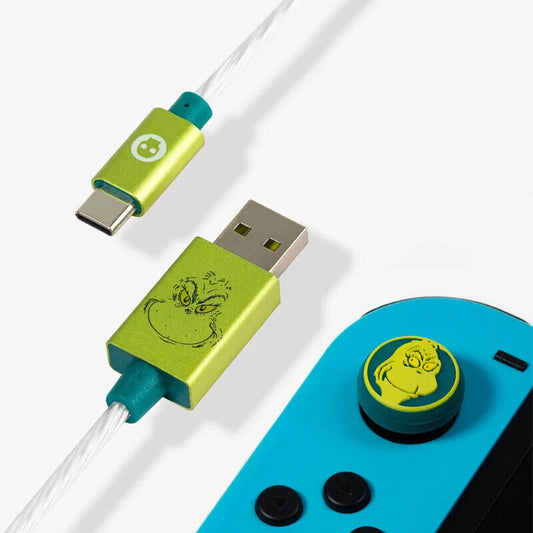 OFFICIAL Nintendo Switch The Grinch LED USB C Cable & Thumb Grips BIRTHDAY SONY