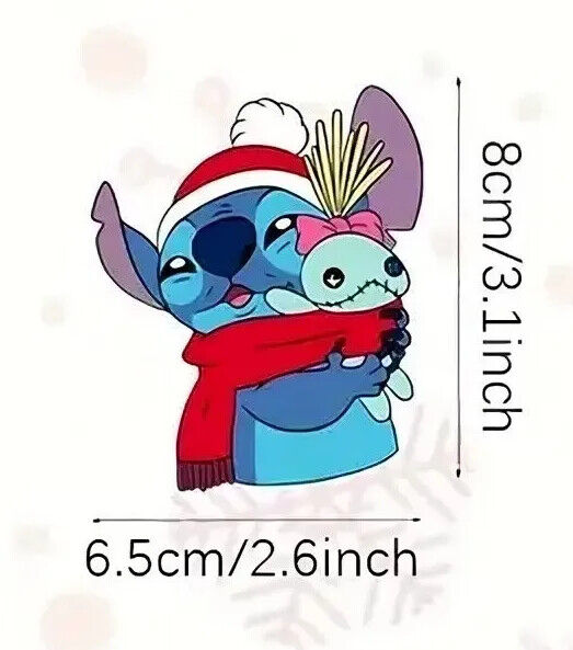DISNEY LILO & STITCH Tree Pendant Decoration XMAS KIDS ALOHA SANTA HAT
