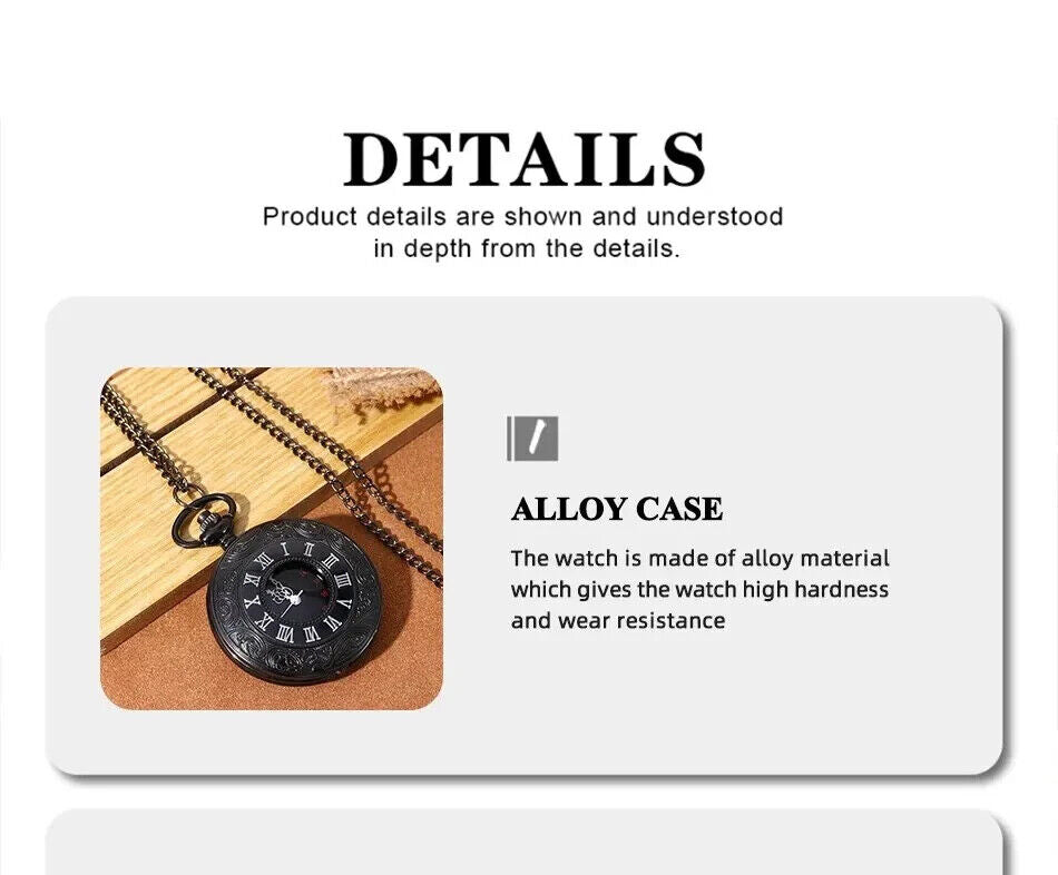 Quartz Pocket Watch Men Leather Bracelet LUFFY SHIP PORTHOLE BLACK SEA ONE PEICE