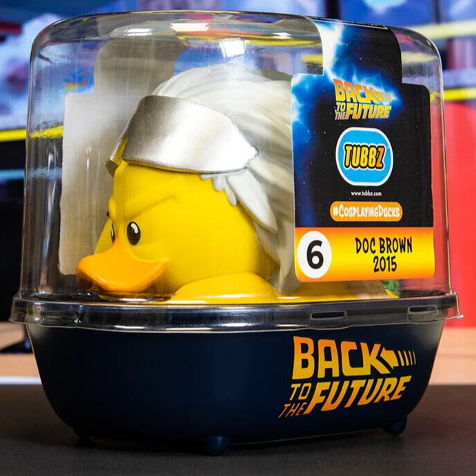 TUBBZ BACK TO THE FUTURE DOC BROWN 2015 COLLECTIBLE DUCK Figurine RARE NEW