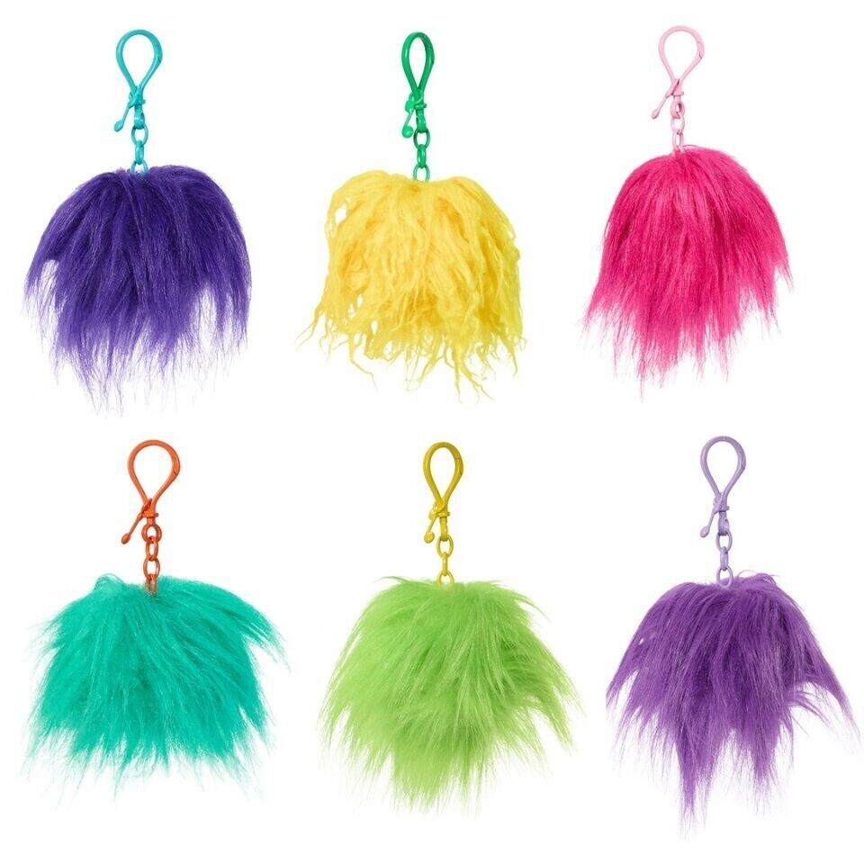 Trolls Band Together Pom Poms Series 1 BAG CLIP KEYRING NETFLIX CHARM KEYCHAIN