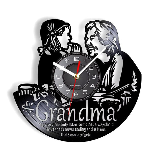 GRANDMA Vinyl Record Wall Clock Decor LOVE MESSAGE GIFT BIRTHDAY MOTHERS DAY