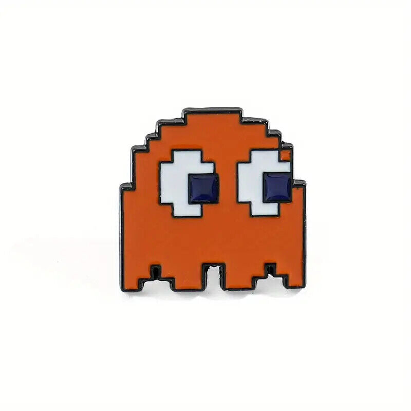 PACMAN Enamel Pin Badge GHOST BANDI NINTENDO GAME GAMING PAC MAN BLUE YELLOW