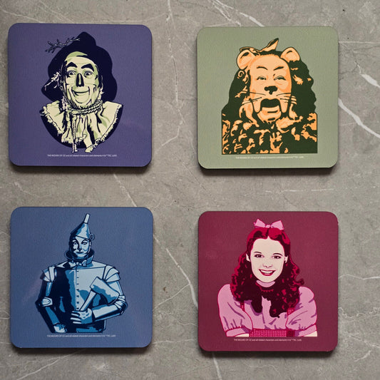 The Wizard of Oz Mug Coaster Set novelty coasters LION DOROTHY TINMAN SCARECROW