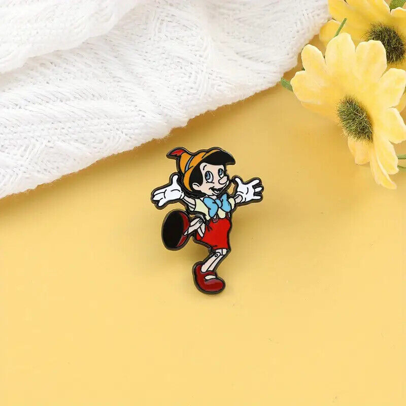 PINOCCHIO DISNEY Metal Enamel Pin Badge Retro MOVIE IM A REAL BOY BROOCH