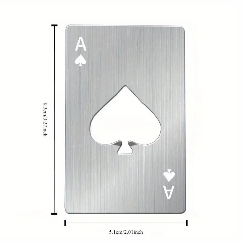 Ace of Spades Poker Card Bottle Opener Novelty Bar Tool Stainless Steel BEER