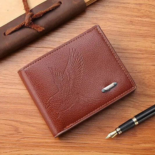 BROWN EAGLE Wallet Purse CARD HOLDER UNISEX FAUX LEATHER USA