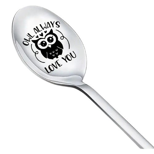 SON I ALWAYS LOVE YOU OWL LOVE YOU COFFEE SUNDAE COCKTAIL SILVER NOVELTY SPOON