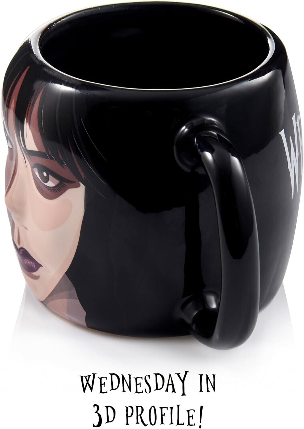 WEDNESDAY ADDAMS FAMILY & SECRET Thing 3D Giftable Mug NETFLIX ORTEGA BLACK CUP